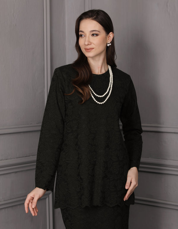 BAJU KURUNG KEDAH IRDINA (BLACK)